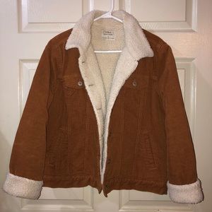 Corduroy Jacket With Borg Collar